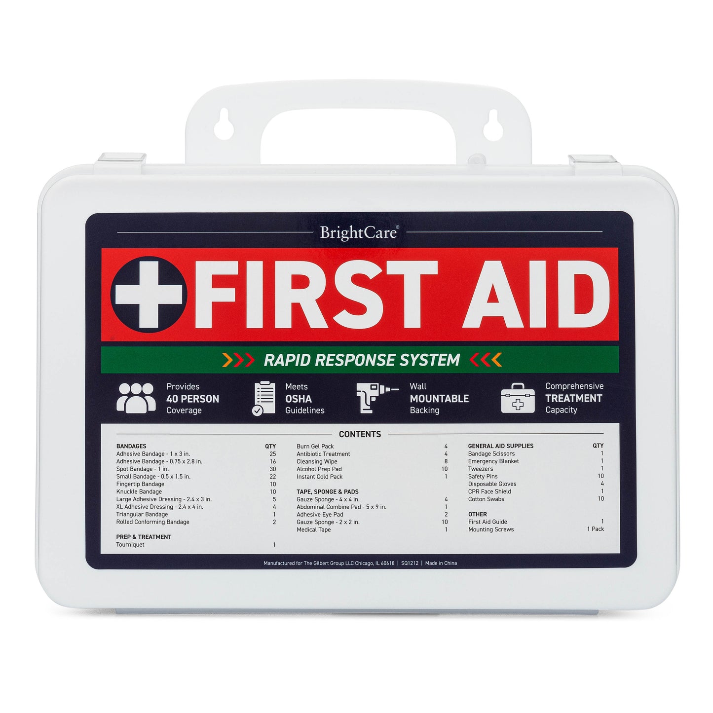 First aid kit with white background