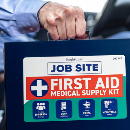 First Aid Kit for Job Site with carry handle